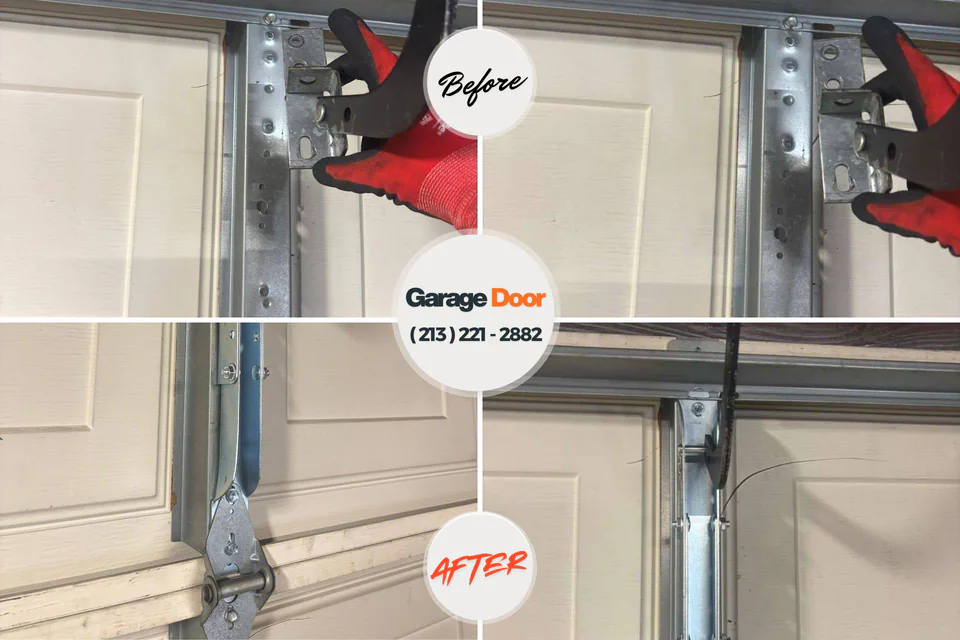 Before and after: garage door repair Meeker, OK